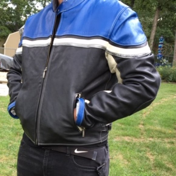 Other - Leather XL Black & Blue Jacket